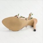 European and American cross-border pastoral floral dreamy elegant stiletto high heels - Image 5