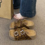 European and American style leopard print platform Birken women's sandals - Image 6