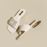 Rhinestone square buckle ladies slippers flat bottom - Image 2