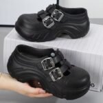 Women's platform sandals, platform slip-on high-heeled casual versatile sandals for summer, with closed toes. - Image 6