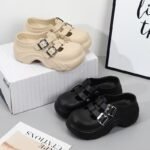 Women's platform sandals, platform slip-on high-heeled casual versatile sandals for summer, with closed toes. - Image 4