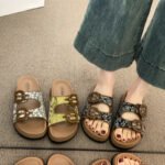 Platform Birkenstock Sandals for Women, Summer Outdoor Wear, 2025 New Style, Niche Design, Beach Sandals, Slippers, Cross-border Escape, Non-slip - Image 2