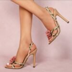 European and American cross-border pastoral floral dreamy elegant stiletto high heels - Image 3