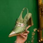 Stylish box heel for ladies fashion