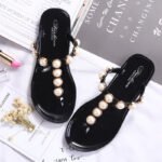 Beach flip-flops, trendy crystal jelly flip-flops, Korean style, fashionable, suitable for summer wear, flat. - Image 2