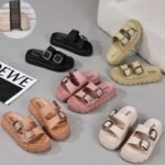 Summer trendy platform sandals for women, new Korean style, fashionable buckle flat sandals, round toe open-toe beach shoes