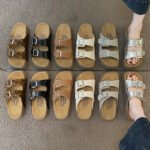 European and American style leopard print platform Birken women's sandals