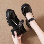 French high heels thick heels thick sole British style - Image 2