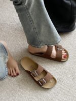 New French Retro Thick-Soled Double Buckle French Style Exquisite Sandals - Image 2