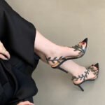 New Style Golden Jade Leaf Pointed Toe Sandals Women's - Image 7