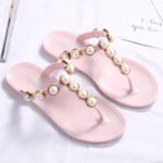 Beach flip-flops, trendy crystal jelly flip-flops, Korean style, fashionable, suitable for summer wear, flat. - Image 5