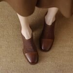 French retro soft leather square toe high heels and bare ankle boot - Image 3