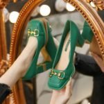 Western-style spring retro square toe high heels for women - Image 2