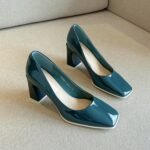 Square-toe women's Korean style patent leather high heels - Image 2