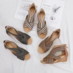 Peep-toe bohemian Roman sandals