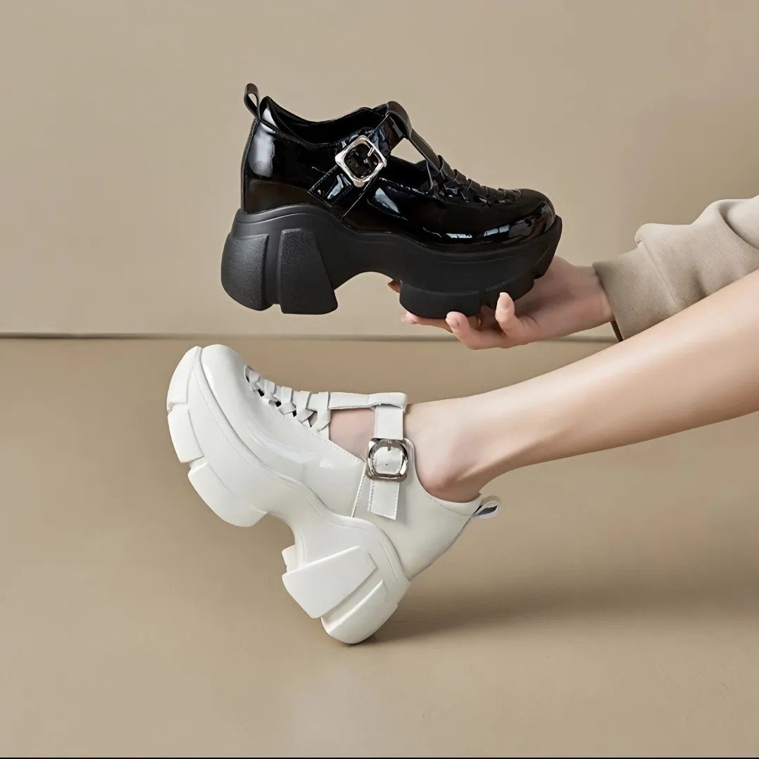 O1CN0172op7V24jcP1jmrwY_!!2204116187427-0-cib Platform platform black leather shoes, new spring/summer - Image 1