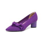 Women's Chunky Heel Girlish Bow Single Shoes Stylish to Match Skirts - Image 12
