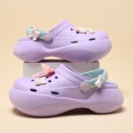 Women's summer clogs with height-increasing bow, thick sole - Image 5