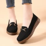Round toe slip-on soft sole shallow fashionable loafers women - Image 2