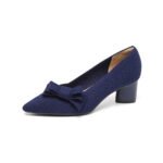 Women's Chunky Heel Girlish Bow Single Shoes Stylish to Match Skirts - Image 5