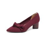 Women's Chunky Heel Girlish Bow Single Shoes Stylish to Match Skirts - Image 7