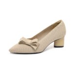 Women's Chunky Heel Girlish Bow Single Shoes Stylish to Match Skirts - Image 8