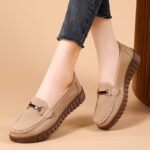 Round toe slip-on soft sole shallow fashionable loafers women - Image 8