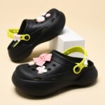 Women's summer clogs with height-increasing bow, thick sole - Image 3