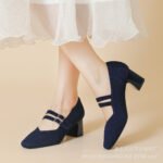 French-style square-toe Mary Jane shoes for women - Image 4