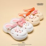 Women's summer clogs with height-increasing bow, thick sole - Image 4