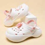Women's summer clogs with height-increasing bow, thick sole - Image 2