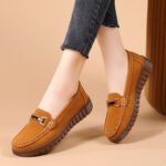 Round toe slip-on soft sole shallow fashionable loafers women
