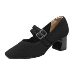 French-style square-toe Mary Jane shoes for women - Image 5