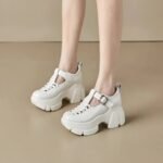 Platform platform black leather shoes, new spring/summer - Image 3