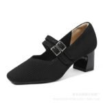 French-style square-toe Mary Jane shoes for women - Image 2