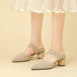 Women's Pointed Toe Low Mouth High Heels - Image 2