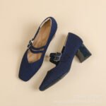 French-style square-toe Mary Jane shoes for women - Image 3