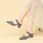 Women's Pointed Toe Low Mouth High Heels - Image 7