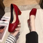 Square-toe women's Korean style patent leather high heels - Image 7