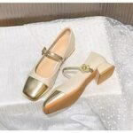 Chunky heel, elegant low-cut, versatile women's shoes