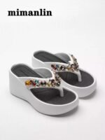 Women's super high-heeled rhinestone flip-flops - Image 2