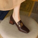 Soft leather, square toe, British style, loafers, European and American style. - Image 3