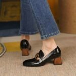 Soft leather, square toe, British style, loafers, European and American style. - Image 4