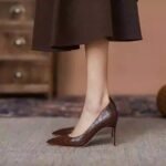 Versatile high-heeled women's soft leather work shoes - Image 2