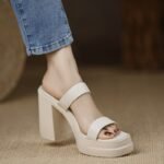 New Arrival: Chunky Heeled, Versatile, Non-slip, Open Toe, Super High Heel, White Waterproof Platform Women's Sandals - Image 7