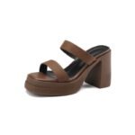 New Arrival: Chunky Heeled, Versatile, Non-slip, Open Toe, Super High Heel, White Waterproof Platform Women's Sandals - Image 6