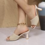 Fly-Knit Slippers, Thin-Heeled Sandals - Image 8