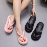 European and American One-Line High-Heeled Slippers