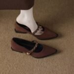 flat French style, super popular small heel shoes. - Image 3