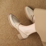 Women's Soft Leather Chunky Heel Loafers